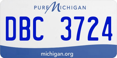 MI license plate DBC3724