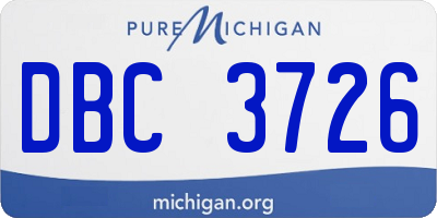 MI license plate DBC3726