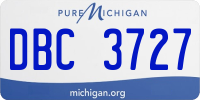 MI license plate DBC3727