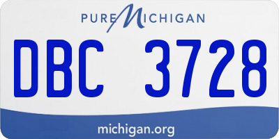 MI license plate DBC3728