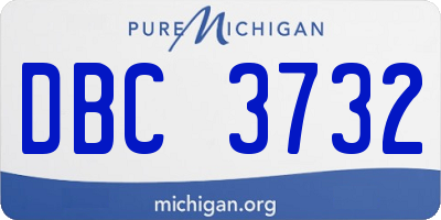 MI license plate DBC3732