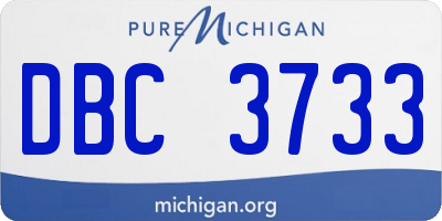 MI license plate DBC3733