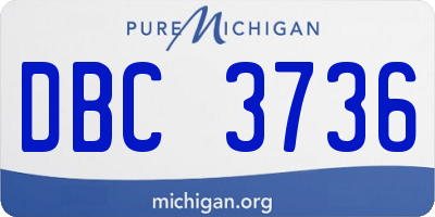 MI license plate DBC3736