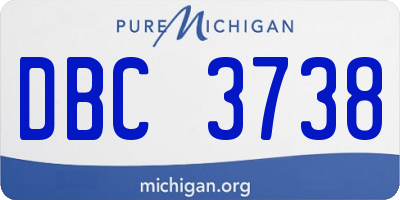 MI license plate DBC3738