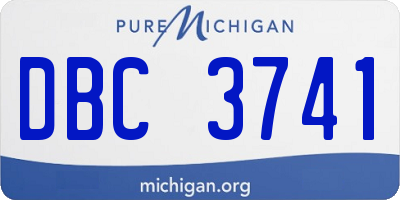 MI license plate DBC3741