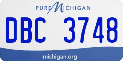 MI license plate DBC3748