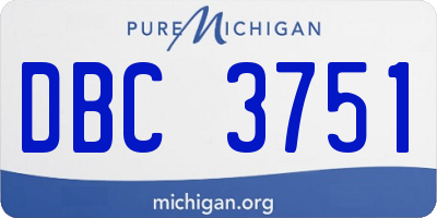 MI license plate DBC3751