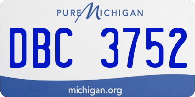 MI license plate DBC3752