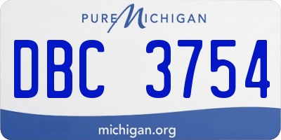 MI license plate DBC3754
