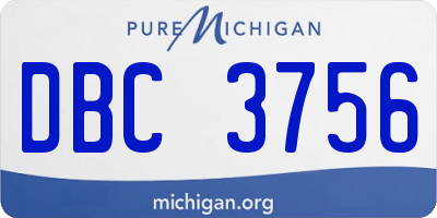 MI license plate DBC3756