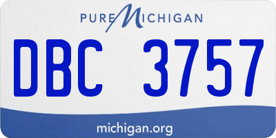 MI license plate DBC3757