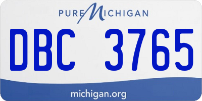 MI license plate DBC3765
