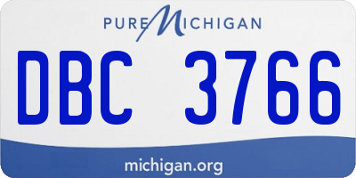 MI license plate DBC3766