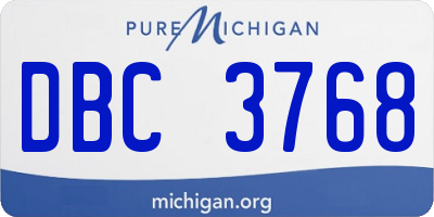 MI license plate DBC3768