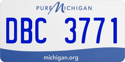MI license plate DBC3771