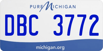MI license plate DBC3772