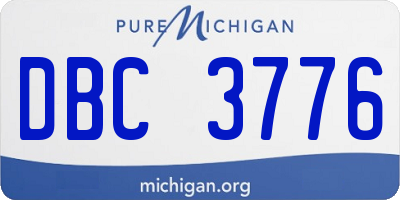 MI license plate DBC3776
