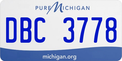 MI license plate DBC3778