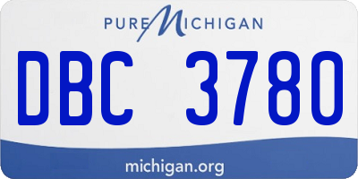 MI license plate DBC3780