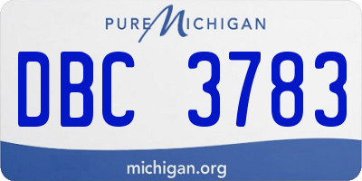 MI license plate DBC3783