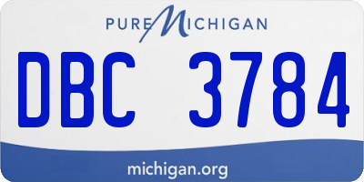 MI license plate DBC3784