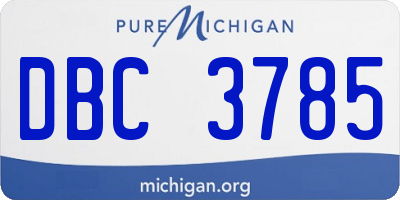 MI license plate DBC3785