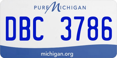 MI license plate DBC3786