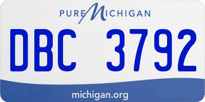 MI license plate DBC3792