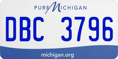MI license plate DBC3796
