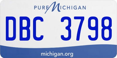 MI license plate DBC3798