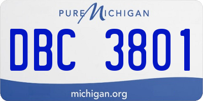 MI license plate DBC3801
