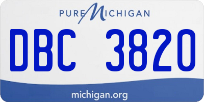 MI license plate DBC3820