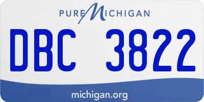 MI license plate DBC3822
