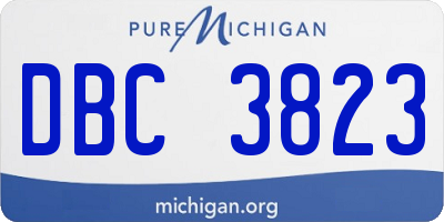 MI license plate DBC3823