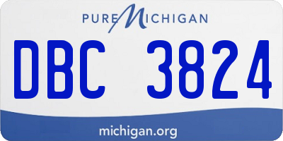 MI license plate DBC3824