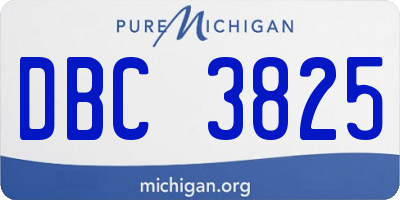 MI license plate DBC3825