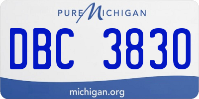 MI license plate DBC3830