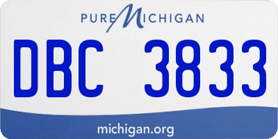 MI license plate DBC3833