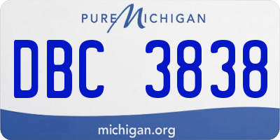 MI license plate DBC3838