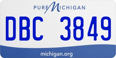 MI license plate DBC3849