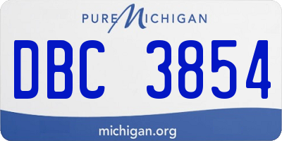 MI license plate DBC3854