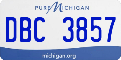MI license plate DBC3857