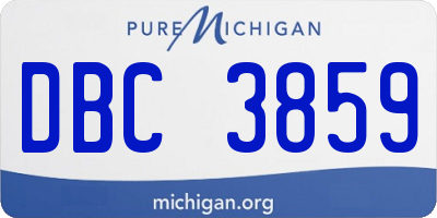 MI license plate DBC3859