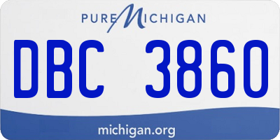 MI license plate DBC3860