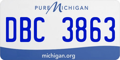 MI license plate DBC3863