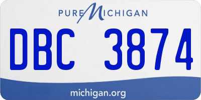 MI license plate DBC3874