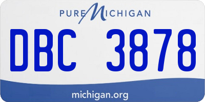 MI license plate DBC3878