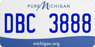 MI license plate DBC3888