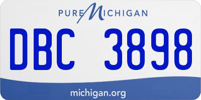 MI license plate DBC3898