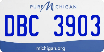 MI license plate DBC3903